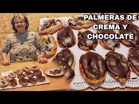 PALMERAS CON CREMA Y CHOCLATE, LAS MAS DELICIOSAS.María la pastelera - Recetas paso a paso
