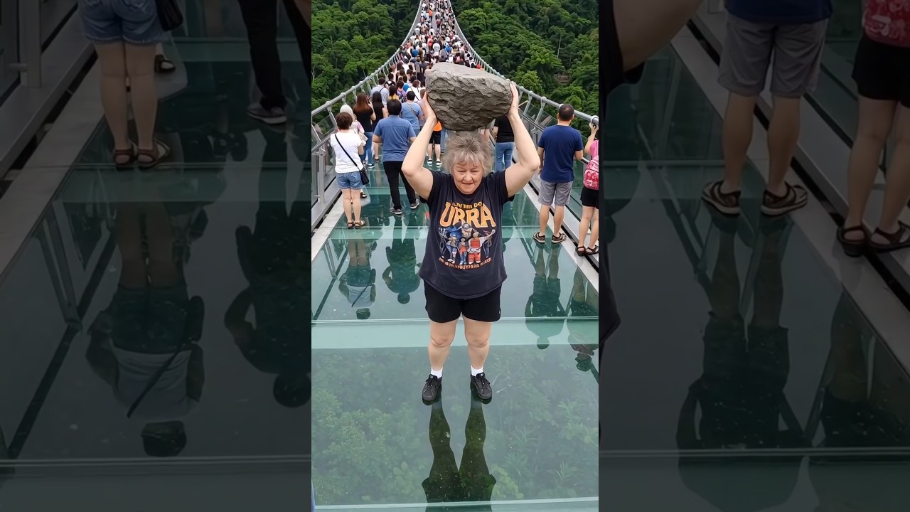 imagine being on this glass bridge collapse when it starts to collapse😱 #entertainment #ai #travel