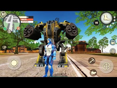 Rope Hero Vice Town Fight Killing Machine BD 100 VS Police Robot | Games Kon | Android GamePlay #2