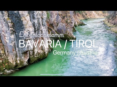 Entenlochklamm Koessen.  Wandern Bayern. Where to go hiking in Bavaria and Tirol. Smugglers path.