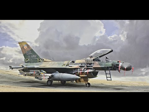 Tamiya 1/48 F16C Aggressor with Black Dog Resin sets full time lapse