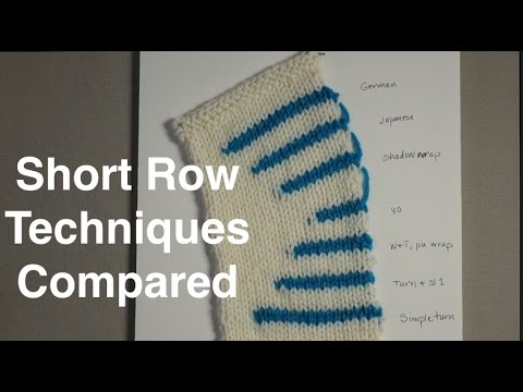Short Rows: Techniques Comparison