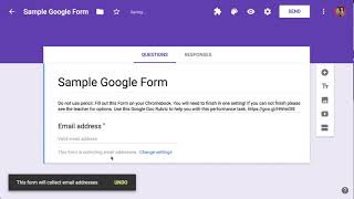 Ask for an email address in Google Forms