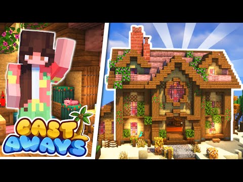 Sevaris - Storage House + Villagers 🌴🌸Castaways Modded Minecraft SMP Episode 4