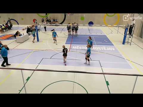 Český pohár 15.-16.10.2022 (VK Lanškroun x KP Brno A) II.set, volejbal, starší žákyně, Prostějov