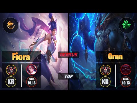 GrandMaster FIORA [Conqueror] (Top) VS  ORNN - Grandmaster KR Patch 10.13