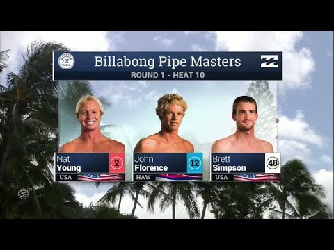 Young vs Florence vs Simpson - Round One, Heat 10 - 2015 Billabong Pipe Masters