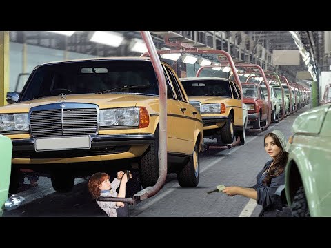 Mercedes S-Class W116 Production line 70s Inside Sindelfingen factory: Retro Assembly line (Germany)