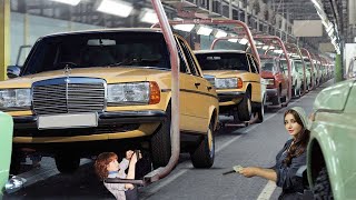 Mercedes S-Class W116 Production line 70s Inside Sindelfingen factory: Retro Assembly line (Germany)