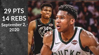 Giannis Antetokounmpo 29 PTS 14 REBS| Bucks vs Heat| NBA Playoffs 9/02/20