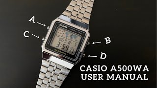 Casio A500WA User Manual and Features Breakdown - How To Set The Time On The Casio A500WA