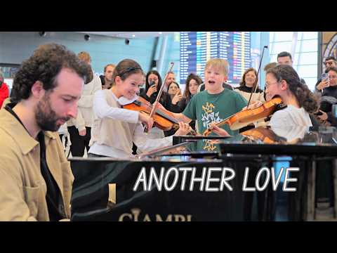 3 kids SHOCK the AIRPORT playing Another Love 😱