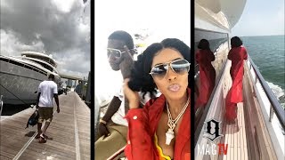 Gucci Mane &amp; Keyshia Ka&#39;oir Got A Yacht With A Water Slide! ⛵️