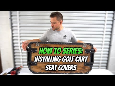 Part of a video titled How to install Golf Cart Seat Covers - For All Carts! - YouTube