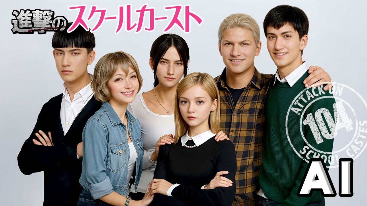 【進撃のスクールカースト】AI実写化：100年後の104期生Attack on School Castes | AI Live-Action: The 104th Training Corps
