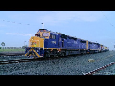 C504 C507 4911 & 4532 / Southern Shorthaul Railroad Grain Train   - PoathTV Australian Railways