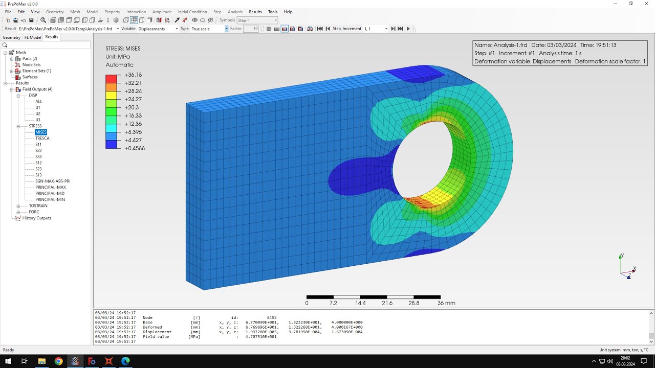 PrePoMax (CalculiX FEA) - Tutorial 41 - Lifting lug