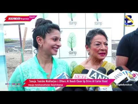 Tanuja, Tanisha Mukherjee & Others At Beach Clean Up Drive At Carter Road I Boogle Bollywood