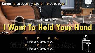 I Want To Hold Your Hand - The Beatles | EASY Guitar Tutorial with Chords - Guitar Lessons