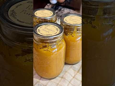 How to make & can pumpkin puree!!🎃🫙       #canning #pumpkin #fall #homestead #yum