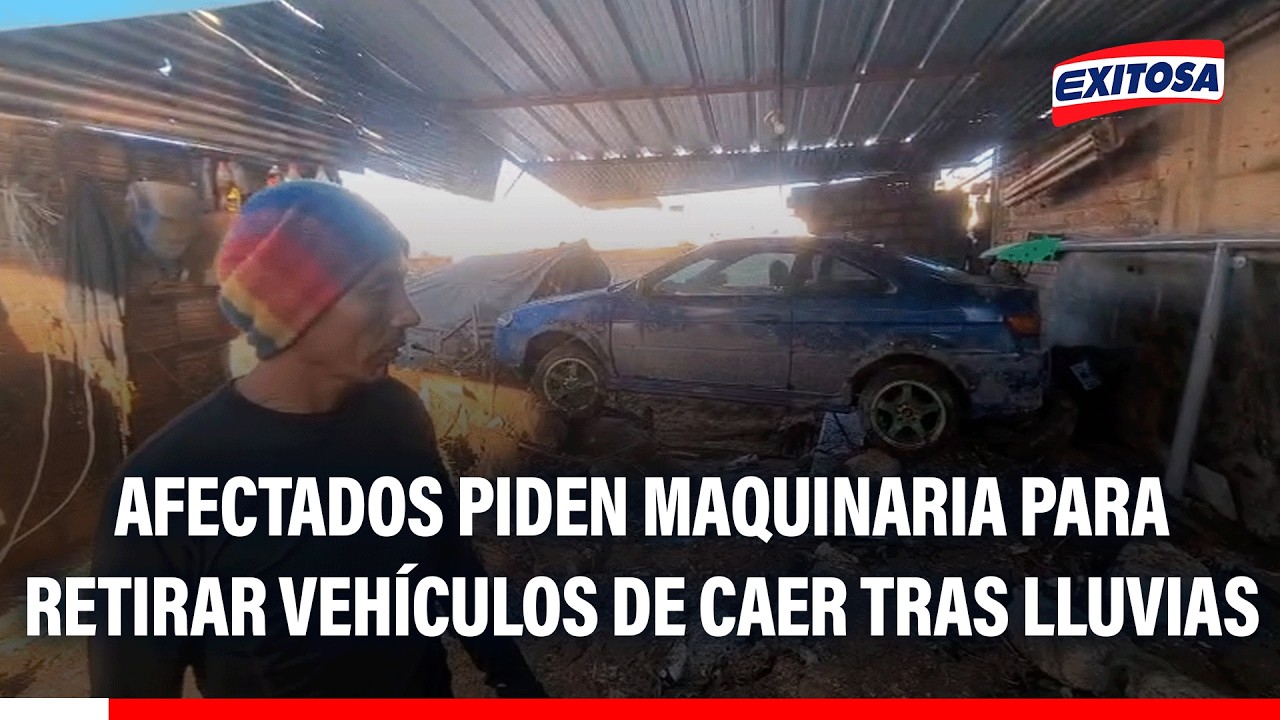🔴🔵 Arequipa: Afectados piden maquinaria para retirar vehículos de caer tras lluvias en Yanahuara