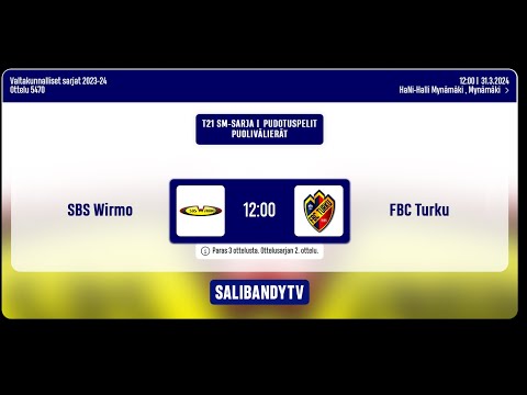 T21SM | Pudotuspelit | Ottelusarjan 2 ottelu SBS Wirmo - FBC Turku  31.3.2024