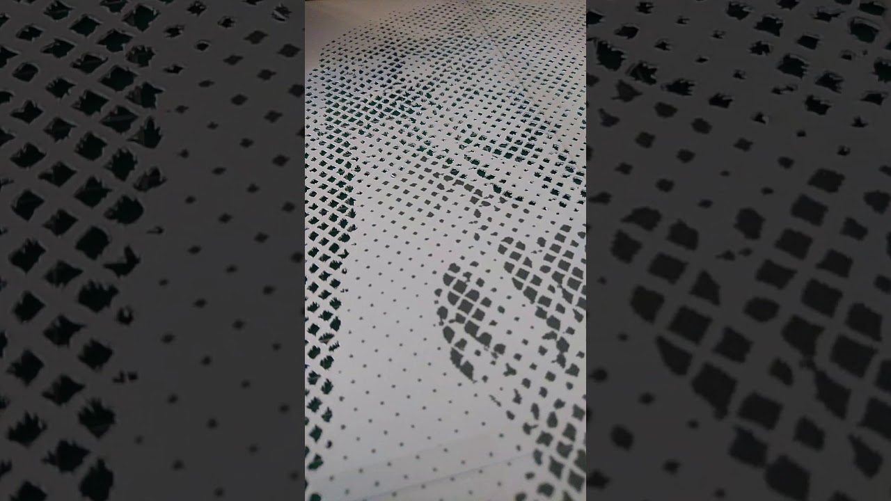 Crazy detail on halftone skull stencil street art Painting