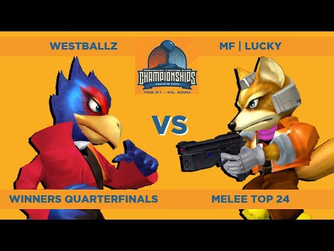 Westballz (Falco) vs. MF | Lucky (Fox) - Singles Top 24: Winners Q's | DreamHack Anaheim 2020 SSBM