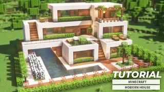 How to build a modern house in Minecraft | 大きなモダンな家の作り方(現代建築)