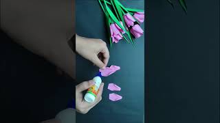 Beautiful Paper Tulip flower Flower 🌷  Paper Tulip flower 🌷 How to make tulip out of paper