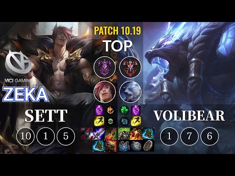VG Zeka Sett vs Volibear Top - KR Patch 10.19