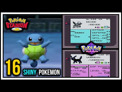 16 Shiny Pokemon Reactions in Pokemon Crystal + Pokemon Stadium 2 | Shiny Pokemon Compilation