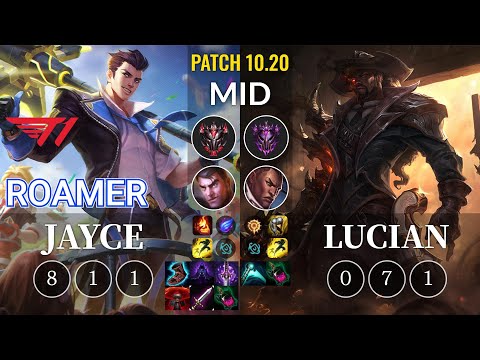 T1 Roamer Jayce vs Lucian Mid - KR Patch 10.20