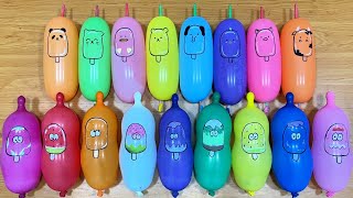 Slime Mixing with Balloon Characters | Crunchy Galaxy ASMR Pops #48