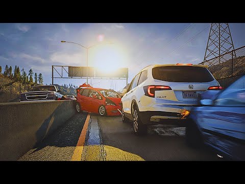 BeamNG Drive - Reckless Driving #19 (Realistic Highway Crashes)