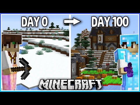 I Spent 100 Days in a Snow Only minecraft World.. (1.18)