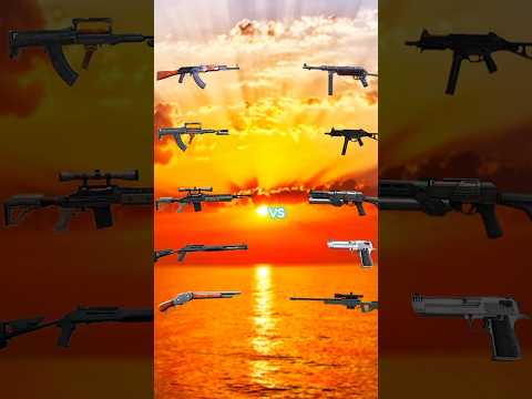 Ak47 vs mp40, groza va ump, woodpecker vs bizon, m10 vs desert eagle,etc comparison #freefire #guns