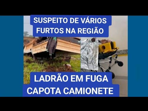 L4DRÃ0 EM FUGA CAPOTA CAMIONETE QUE FURTOU EM SANTA CECILIA DO PAVÃO