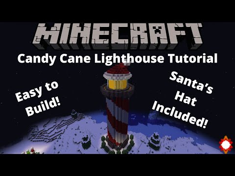 🍭Minecraft Candy Cane Lighthouse - Build Tutorial🎄