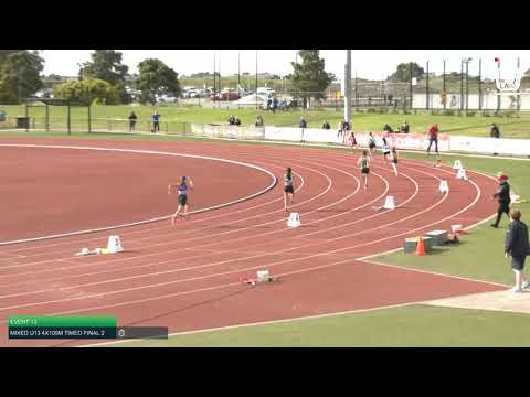 Mixed U13 4x100m Timed Final 2: 2021 Commonwealth Bank State Relays Championships // LAVicTV