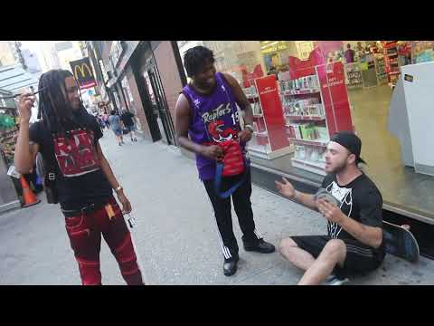 Yungjosh93 Don Toliver passing out their music in Times Square NY