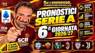 Pronostici Serie A 6ª Giornata 2026/27: Questa Tripla @3.27 Ci Piace Davvero! #p