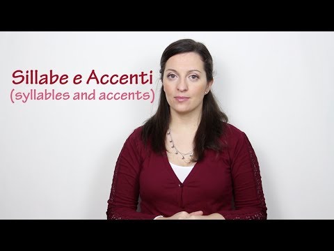 Learn Italian Syllables and Accents