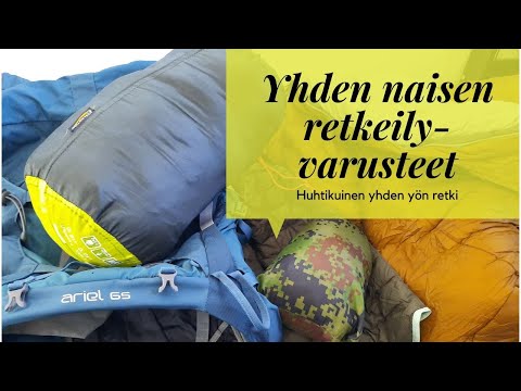 Yhden naisen retkeilyvarusteet