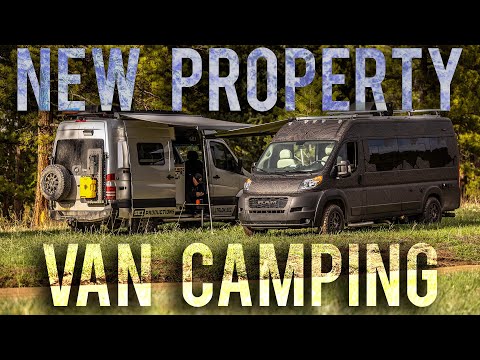 Camping at My Property In Our Vans - First Night On My New Land - Vanlife