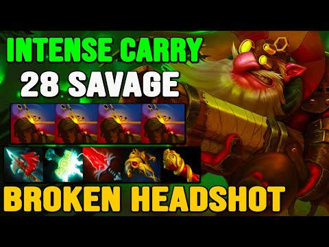 INTENSE CARRY SNIPER - 28 SAVAGE - BROKEN HEADSHOT - DOTA 2 GAMEPLAY