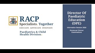 2025 Paediatrics & Child Health DCE Directors of Paediatric Education DPE Information Session