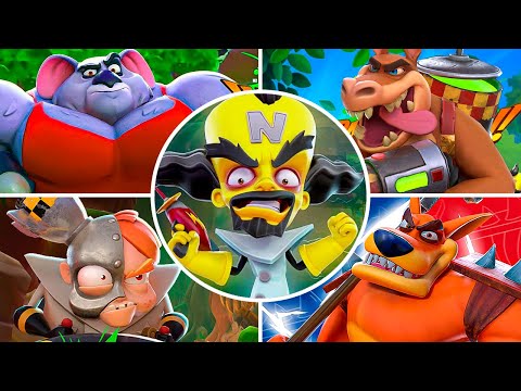 Crash On the Run! - All Trilogy Bosses (No Damage) | 4K 60FPS