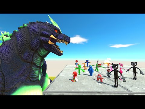 Super Godzilla Monster VS All Rainbow Friends VS Poppy Playtime - Animal Revolt Battle Simulator