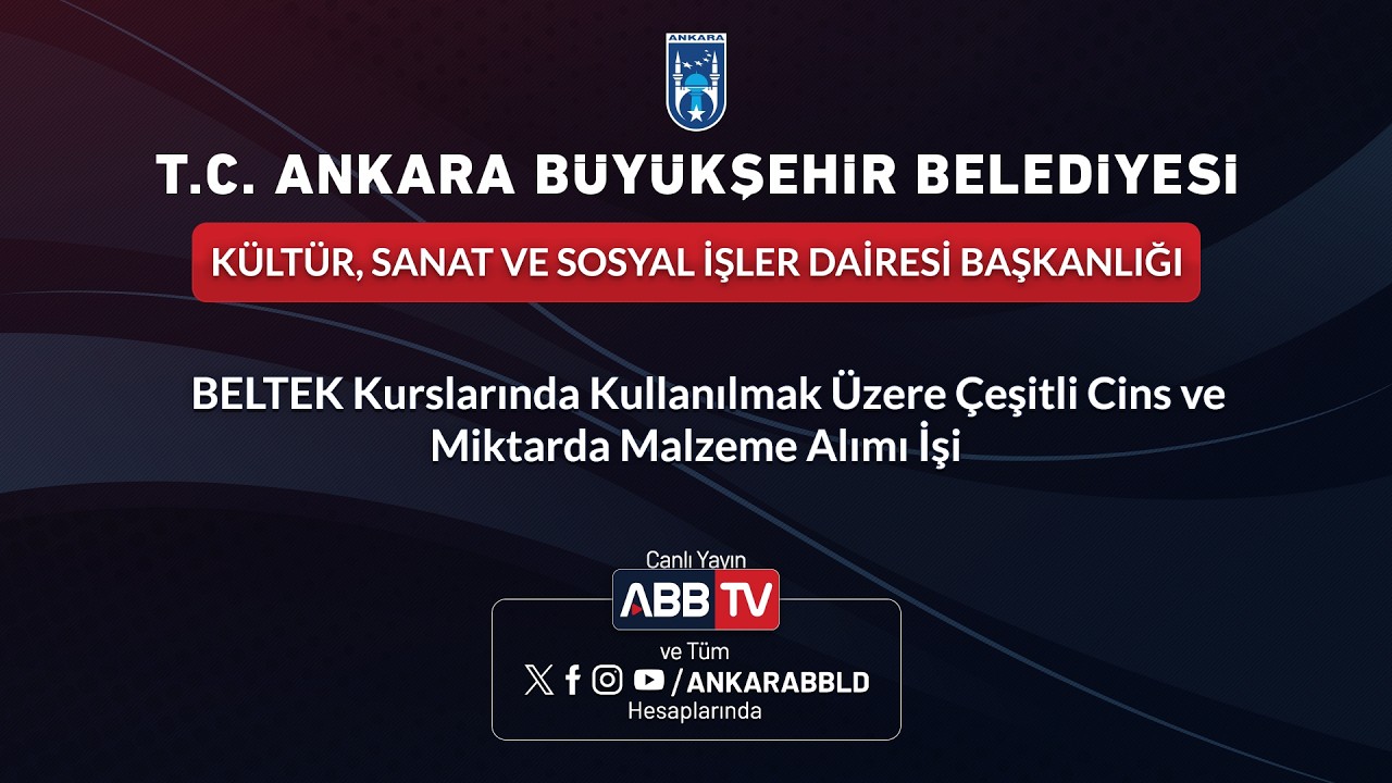 KÜLTÜR SANAT VE SOSYAL İŞLER DAiRESi BAŞKANLIĞI - BELTEK Kurslarında Kullanılmak Üzere çeşitli Cins